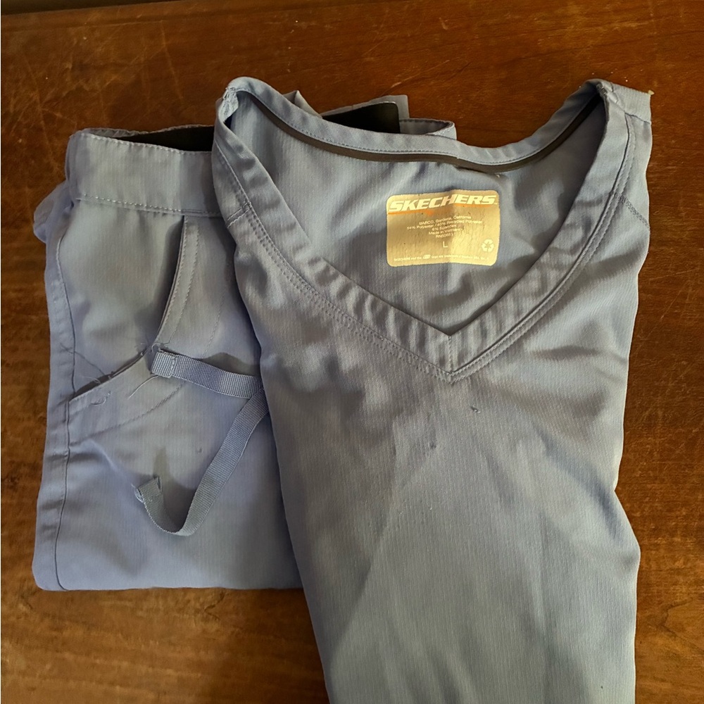 Skechers Light Blue Scrub Set